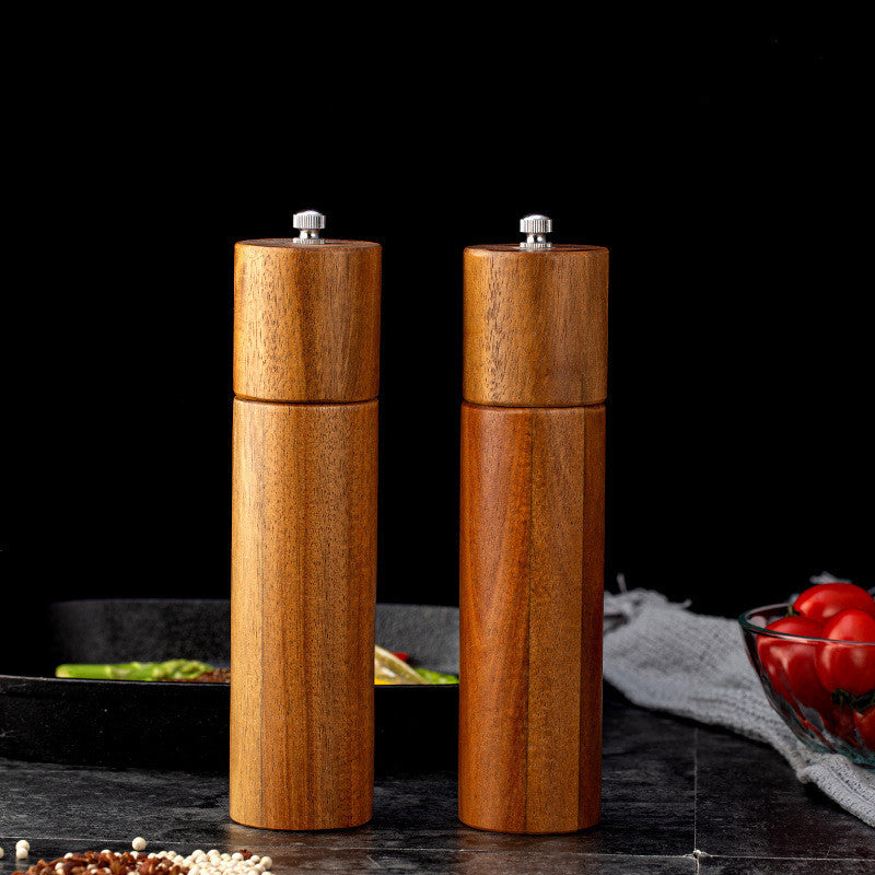 Acacia Wood Pepper & Salt Grinder – Handcrafted with Ceramic Core