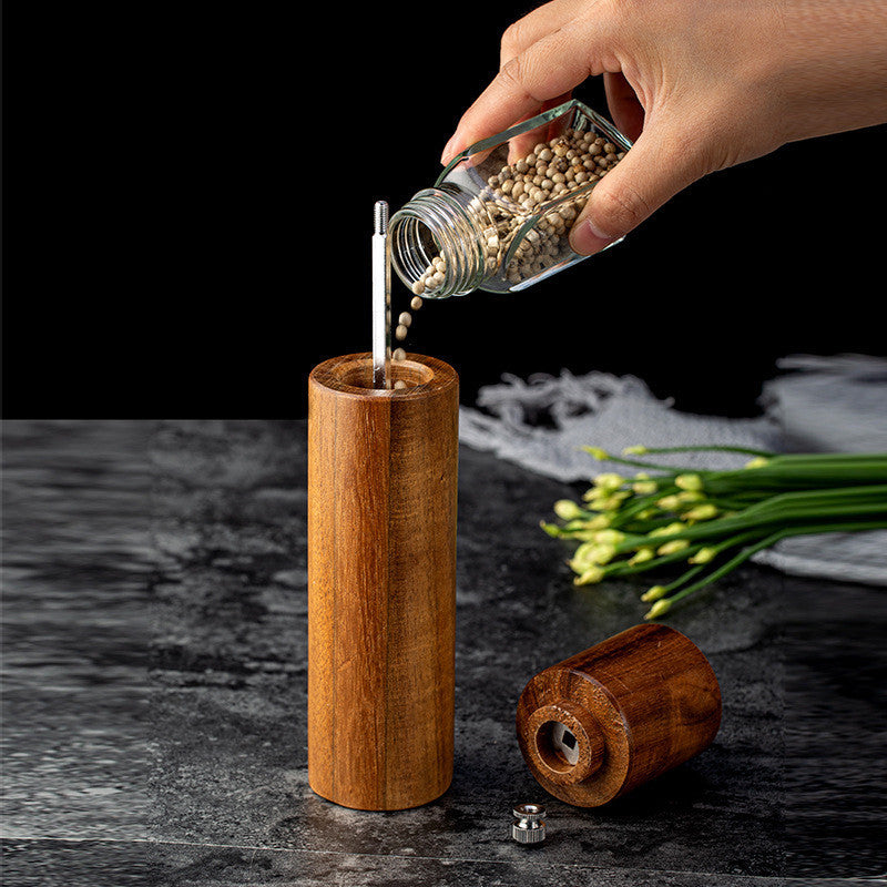 Acacia Wood Pepper & Salt Grinder – Handcrafted with Ceramic Core