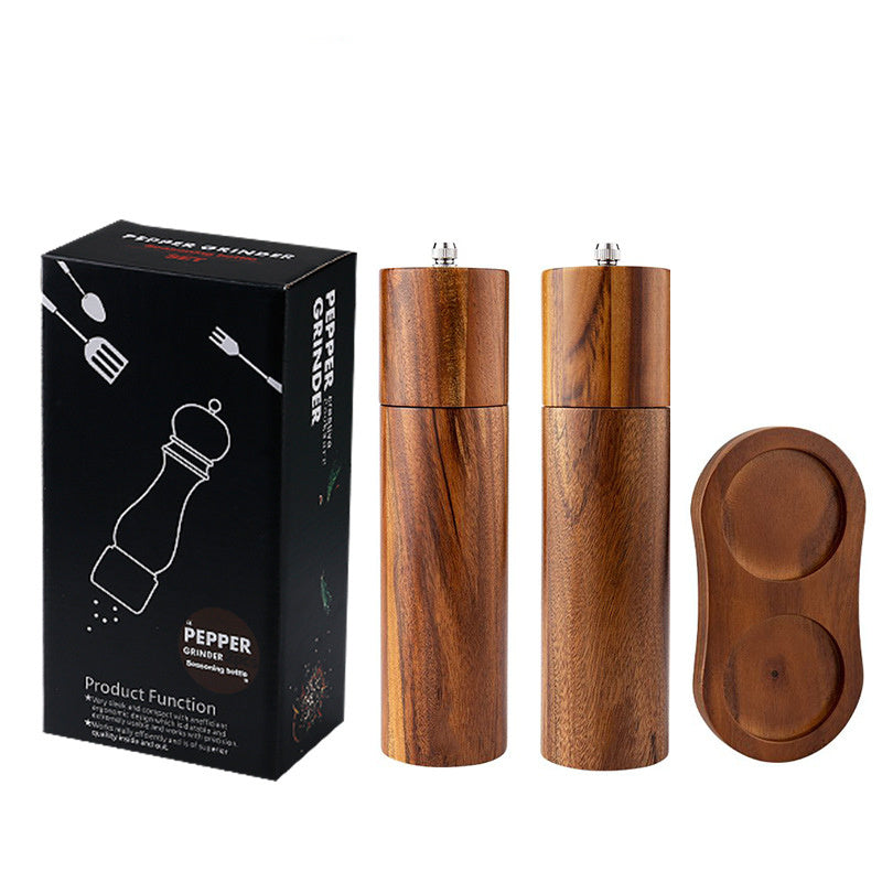 Acacia Wood Pepper & Salt Grinder – Handcrafted with Ceramic Core