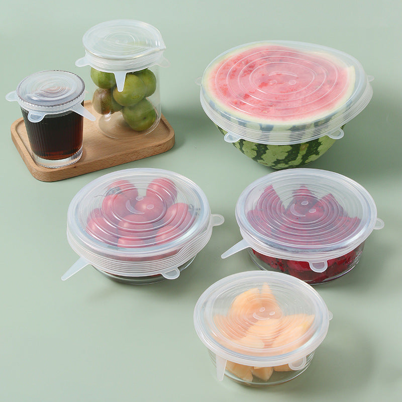 Eco Reusable Silicone Stretch Lids - 6-Pack Zero-Waste Kitchen Covers