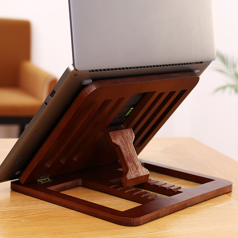 Foldable Bamboo Laptop Stand – Adjustable, Portable & Cooling