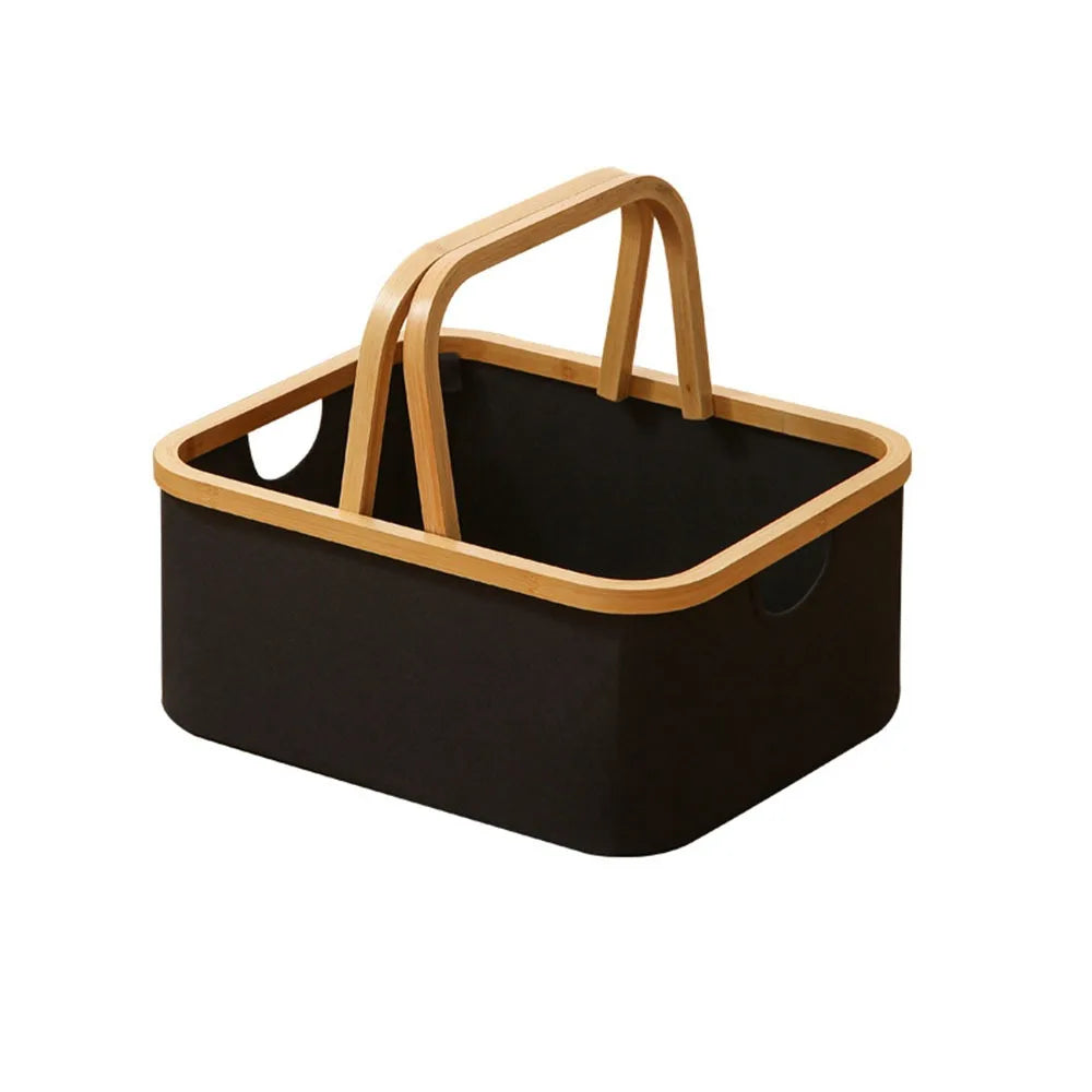 Collapsible Bamboo Laundry Hamper with Lid – Large Capacity, Foldable